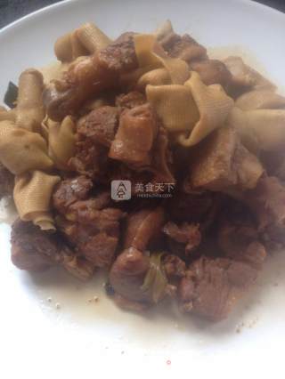 啤酒鸭炖豆腐皮的做法步骤：13