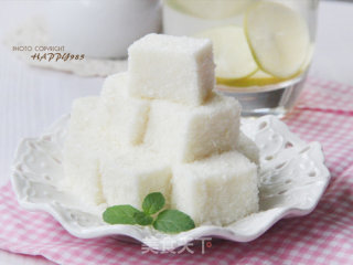 孩子大爱的快手健康小零食——椰丝牛奶小方的做法步骤：8