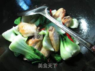青菜烧中翅的做法步骤：4