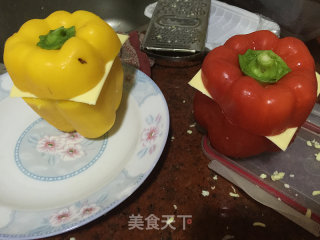 彩椒芝士焗饭的做法步骤：1