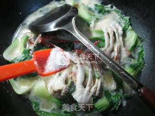 青菜螃蟹煮粉丝的做法步骤：7