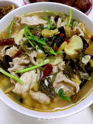 酸菜肉片的做法步骤：4