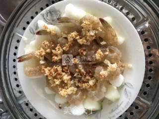 蒜蓉冬瓜蒸虾的做法步骤：5