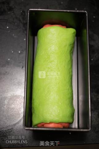 西瓜型港式吐司（手揉版）的做法步骤：21