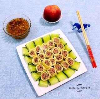 翡翠肉蛋卷的做法步骤：17