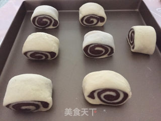 可可双色蜂蜜面包卷的做法步骤：10