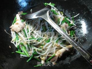 韭菜秀珍菇炒绿豆芽的做法步骤：6
