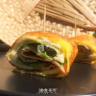 【四叶小馆】吐司蛋卷的做法步骤：11