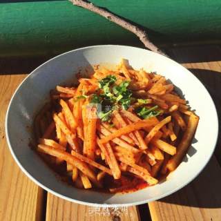 【四叶小馆】麻辣土豆丝的做法步骤：9
