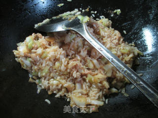 肉丝圆白菜炒饭的做法步骤：6