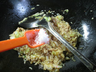 肉丝圆白菜炒饭的做法步骤：7