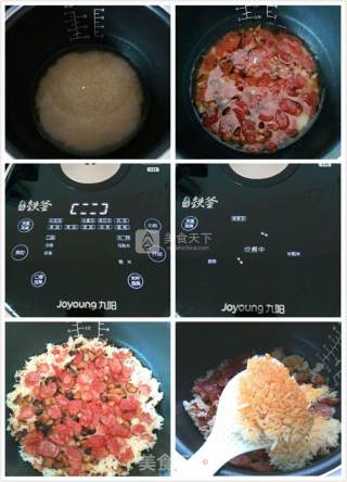 香菇腊肠饭的做法步骤：2