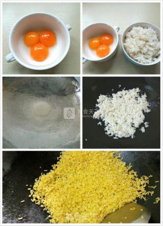 黄金蛋炒饭的做法步骤：2