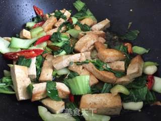 老豆腐烧青菜的做法步骤：4