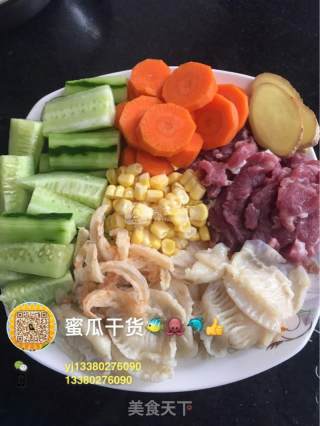 石斑花胶青瓜煲的做法步骤：2