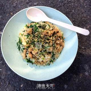 【四叶小馆】曲麻菜五花肉饭的做法步骤：11