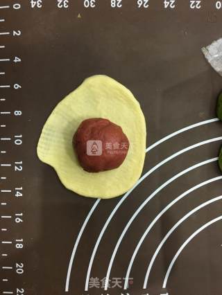 方形西瓜小餐包的做法步骤：9
