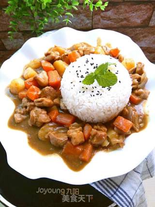 咖喱鸡饭#铁釜烧饭就是香#的做法步骤：4