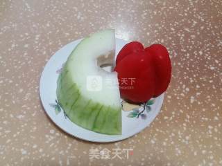 红椒冬瓜块的做法步骤：1