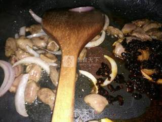 豉椒鸡心的做法步骤：5