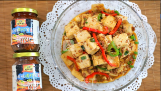 南极磷虾酱烧豆腐的做法步骤：3