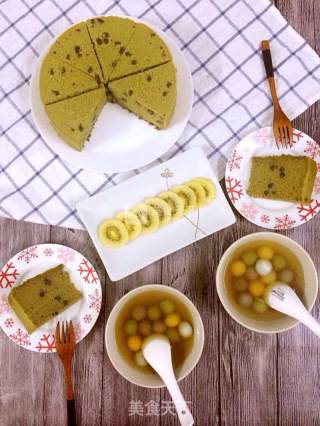 抹茶红豆戚风蛋糕的做法步骤：15