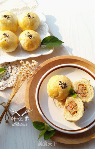 苏式榨菜鲜肉月饼的做法步骤：17
