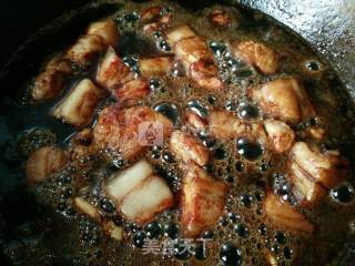 啤酒烧百叶结红烧肉的做法步骤：6