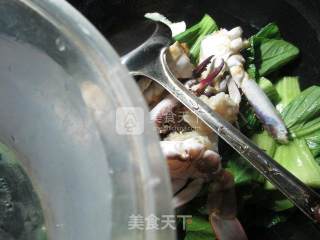 青菜圆素鸡煮螃蟹的做法步骤：5