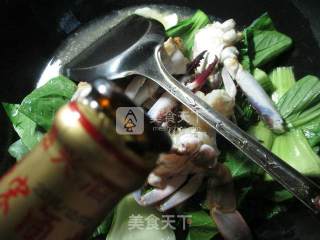 青菜圆素鸡煮螃蟹的做法步骤：6