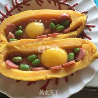 红薯烤蛋的做法步骤：4