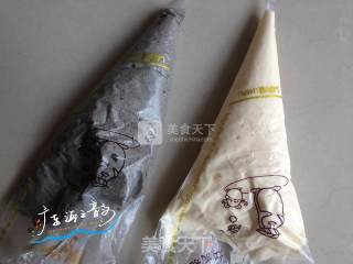 黑芝麻双拼蛋糕的做法步骤：10