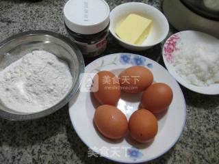 芝麻酱海绵蛋糕的做法步骤：1