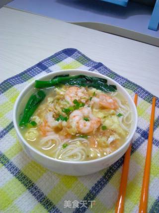 虾仁鸡蛋面的做法步骤：7