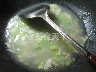 肉丝圆白菜蚕豆羹的做法步骤：10