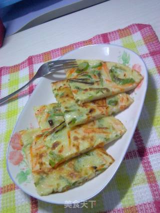 青椒胡萝卜鸡蛋饼的做法步骤：8
