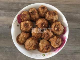 面筋塞肉的做法步骤：6