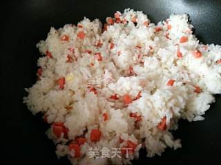 番茄蛋炒饭+糖黄煎蛋的做法步骤：5