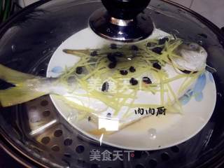 传统粤菜之清蒸金鲳鱼#肉肉厨的做法步骤：6