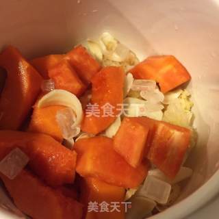 牛奶木瓜炖银耳的做法步骤：3