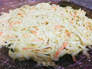 咖喱土豆丝蔬菜饼的做法步骤：4