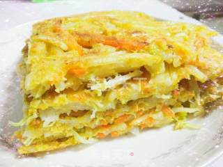 咖喱土豆丝蔬菜饼的做法步骤：5