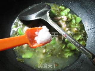 雪菜虾仁蚕豆羹的做法步骤：7