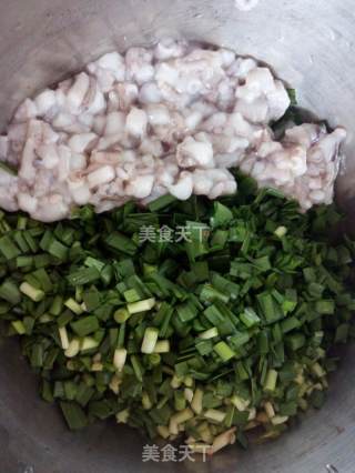 韭菜章鱼水煎包的做法步骤：4