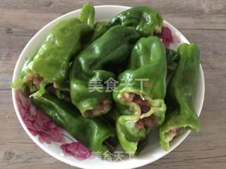 虎皮椒酿肉的做法步骤：3