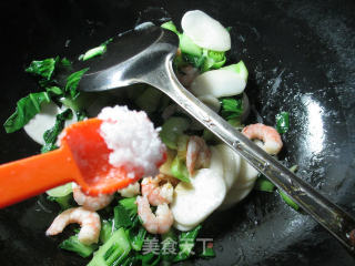 虾仁青菜炒年糕的做法步骤：8