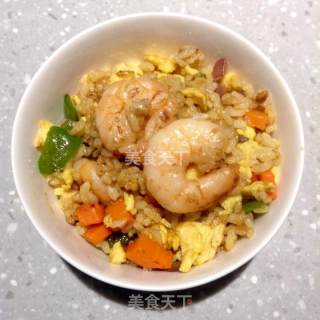 咖喱虾仁炒饭的做法步骤：7