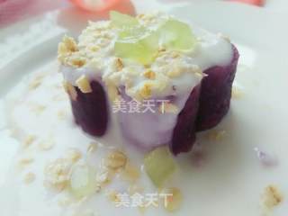 酸奶紫薯燕麦塔的做法步骤：4