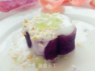 酸奶紫薯燕麦塔的做法步骤：5