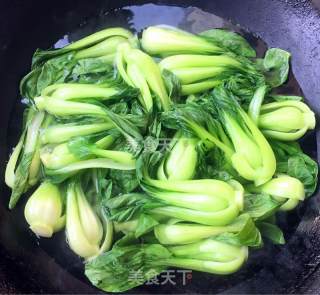 香菇扒菜胆的做法步骤：6